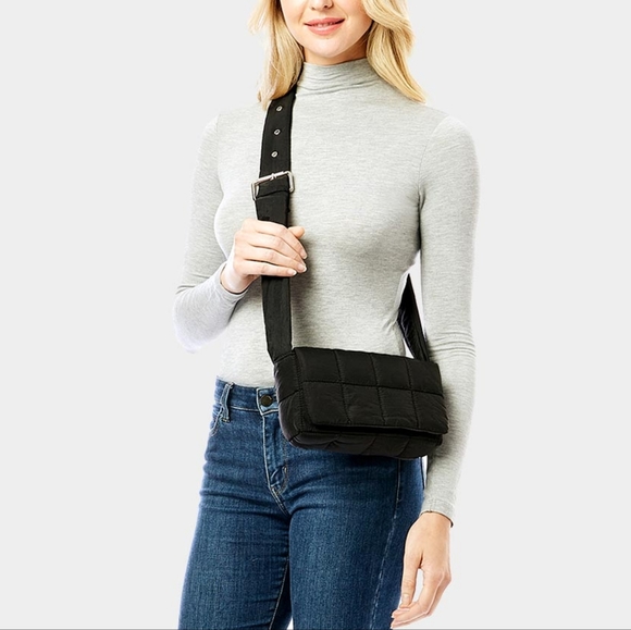 iFashionBox Bags Black Puffer Cross Body Bag Purse Casual Womens